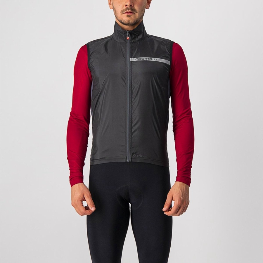 Chaleco Castelli SQUADRA STRETCH Hombre Negras Gris Oscuro | 538-ELATYJ