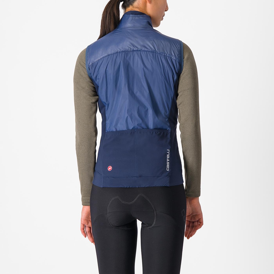 Chaleco Castelli UNLIMITED W PUFFY Mujer Azules Azules | 961-NLMHYK