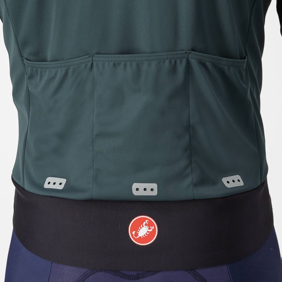 Chaquetas Castelli ALPHA DOPPIO ROS Hombre Verde Negras | 453-CNPOVR