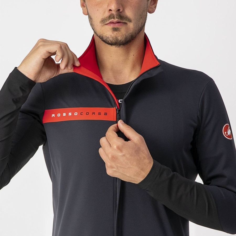 Chaquetas Castelli BETA RoS Hombre Negras Rojas | 283-BCXKMI