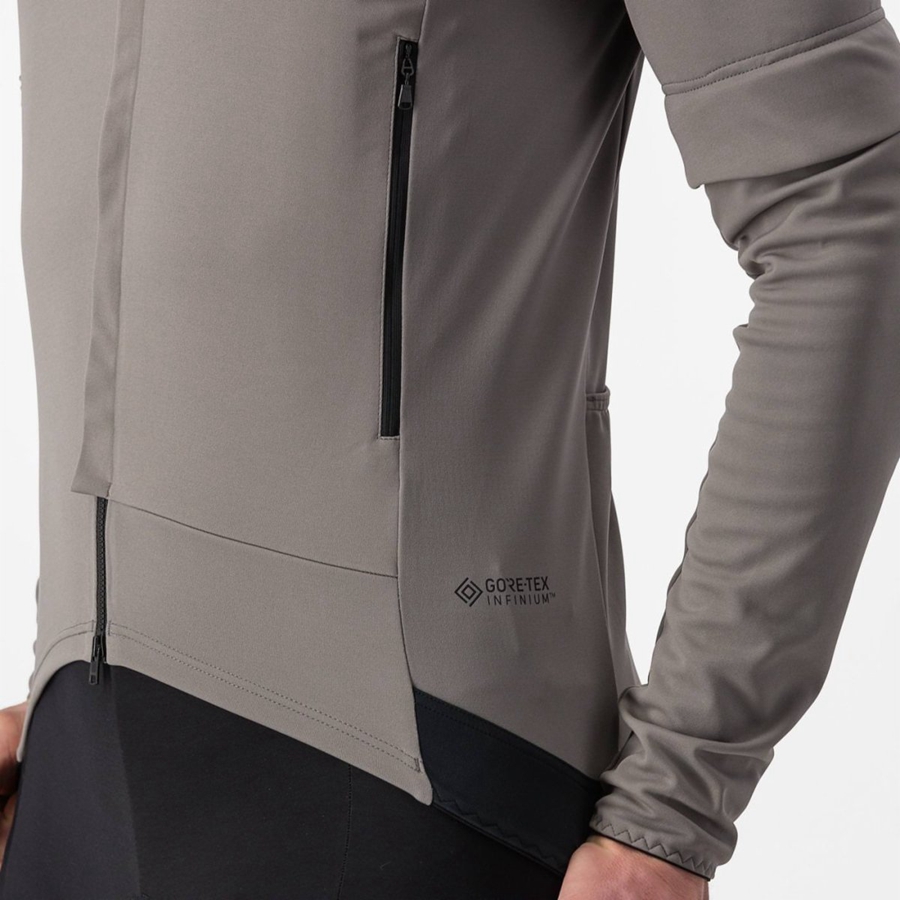 Chaquetas Castelli PERFETTO RoS 2 CONVERTIBLE Hombre Gris Kaki Gris | 175-MGDZNU