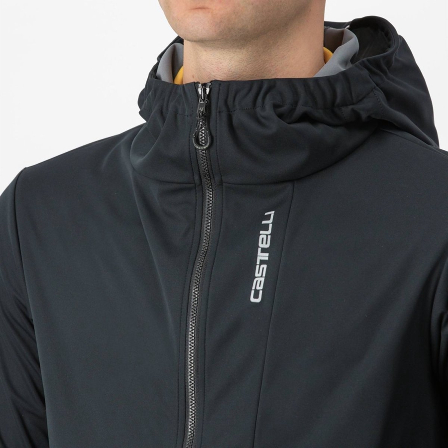 Chaquetas Castelli TRAIL HOODIE Hombre Negras | 427-TJHKBO