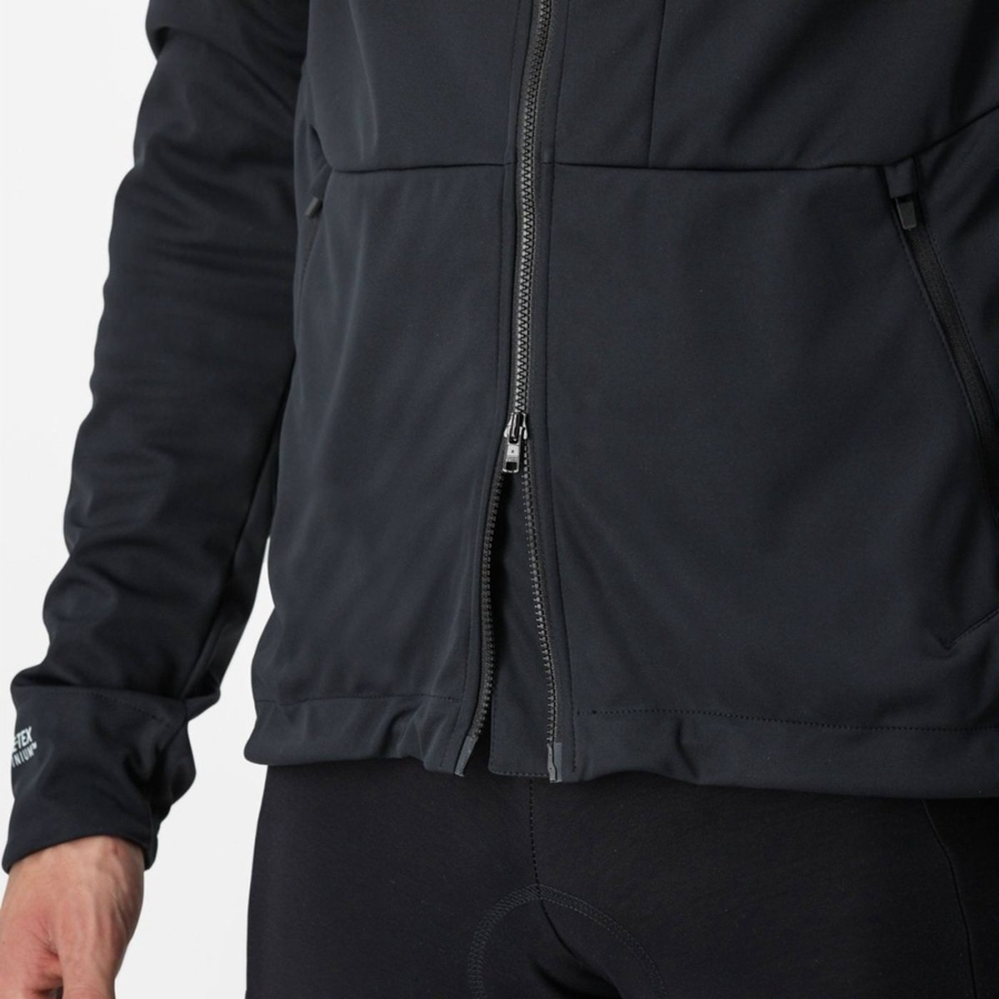 Chaquetas Castelli TRAIL HOODIE Hombre Negras | 427-TJHKBO