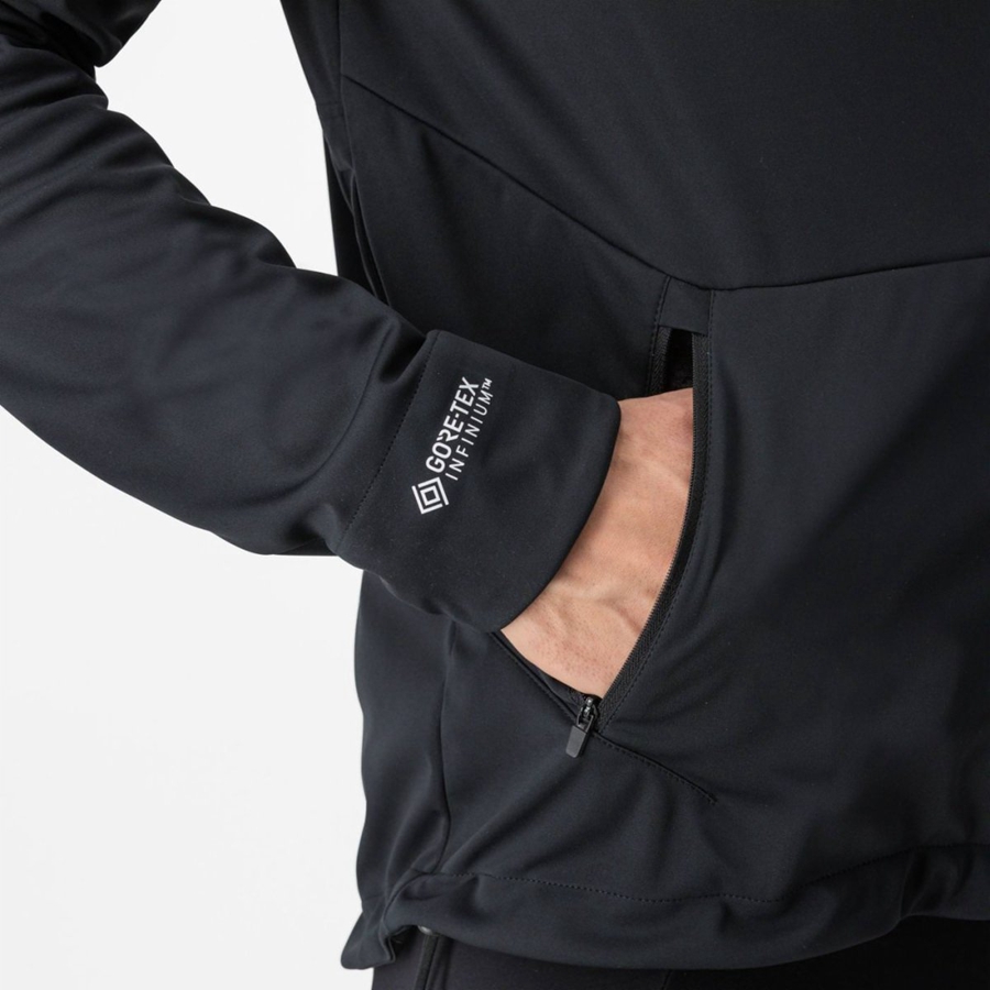 Chaquetas Castelli TRAIL HOODIE Hombre Negras | 427-TJHKBO