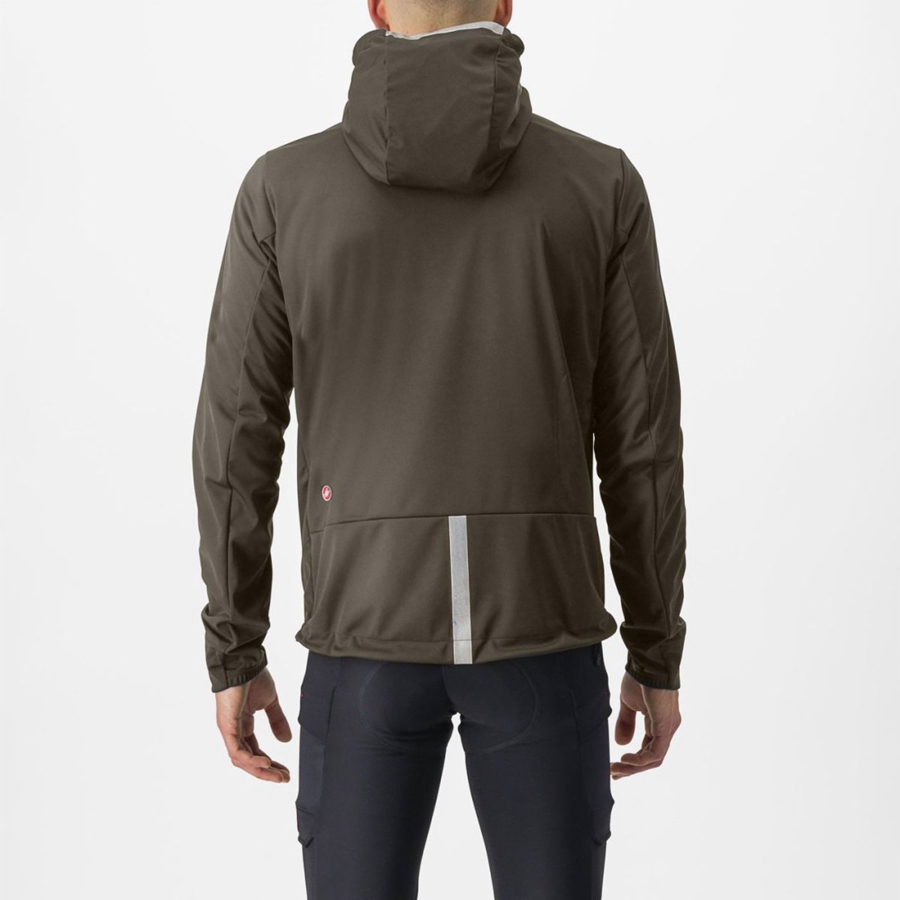 Chaquetas Castelli TRAIL HOODIE Hombre Verde | 948-GJBYEK