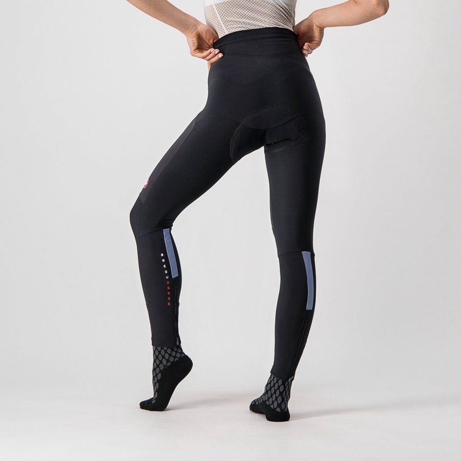 Leggins Castelli SORPASSO RoS W Mujer Negras Plateadas | 120-FPNQLH