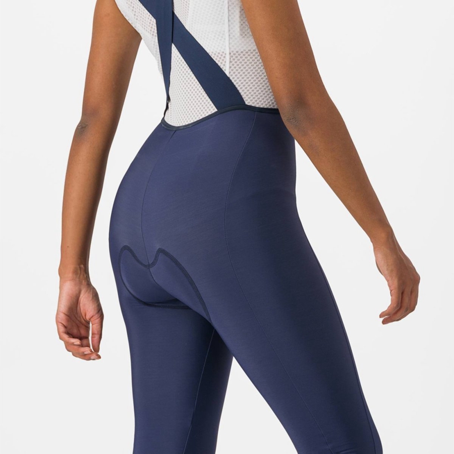 Medias Con Tirantes Castelli VELOCISSIMA DT Mujer Azules Plateadas | 962-CQOKLV