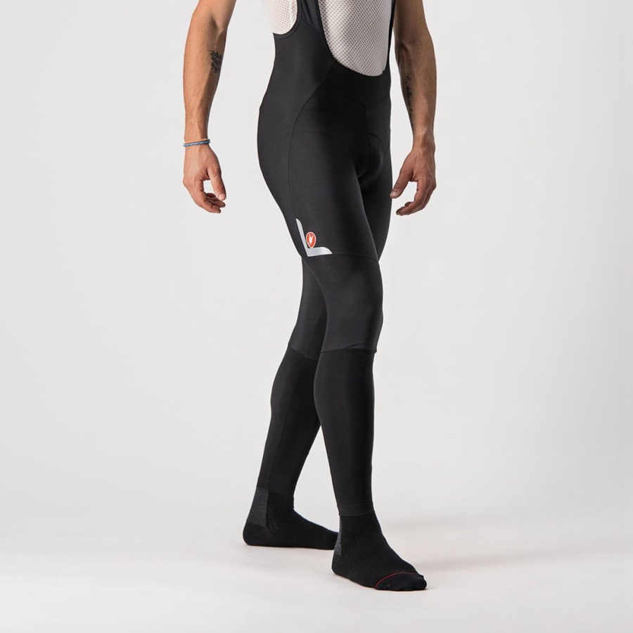 Medias Con Tirantes Castelli VELOCISSIMO 5 Hombre Negras Plateadas | 840-ZEUORV