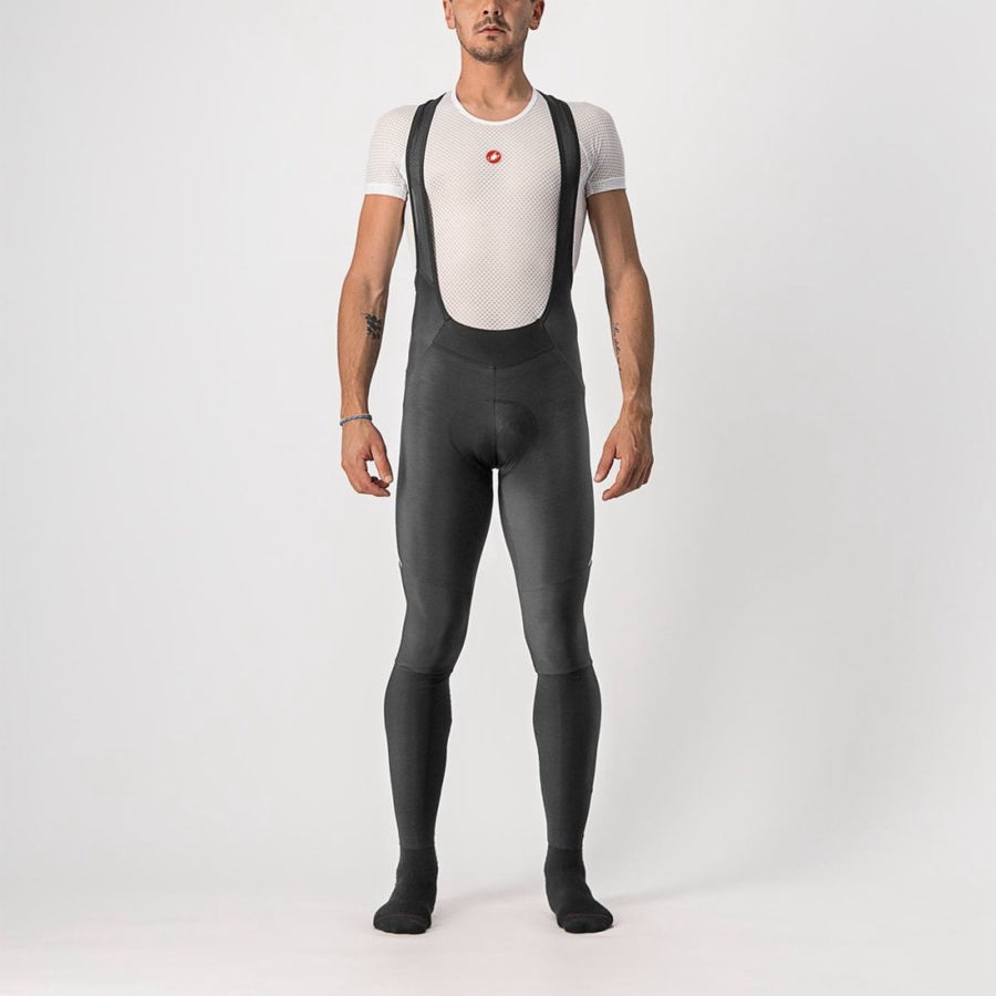 Medias Con Tirantes Castelli VELOCISSIMO 5 Hombre Negras Plateadas | 840-ZEUORV