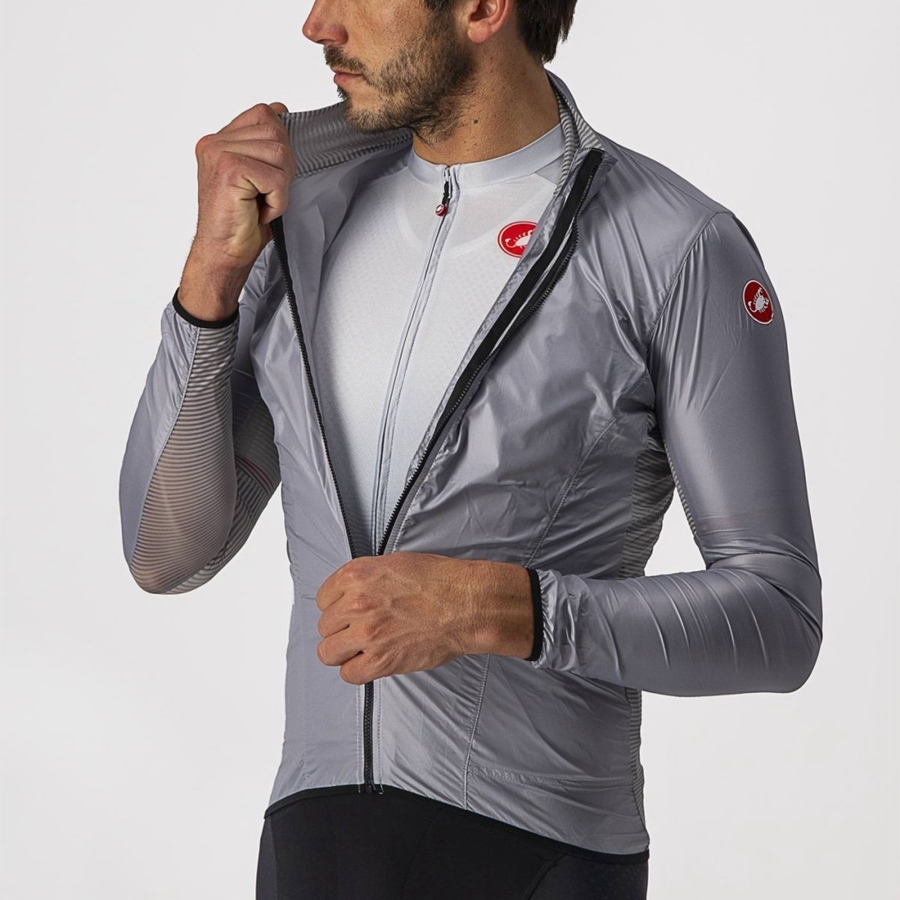 Proteccion Castelli ARIA SHELL Hombre Plateadas Gris | 405-MCXPTK