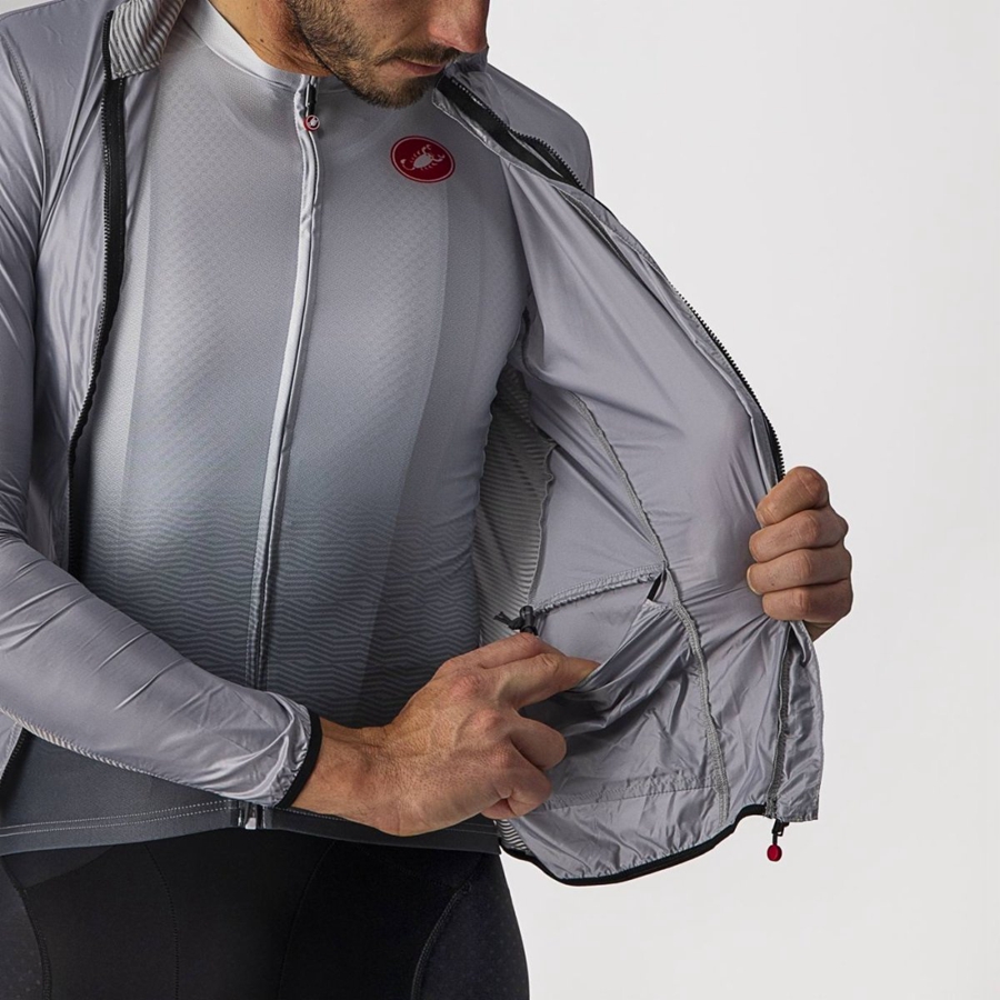 Proteccion Castelli ARIA SHELL Hombre Plateadas Gris | 405-MCXPTK