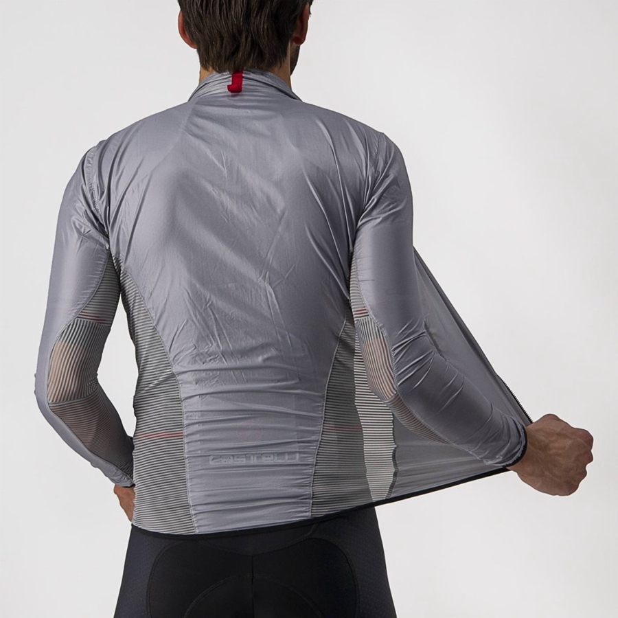 Proteccion Castelli ARIA SHELL Hombre Plateadas Gris | 405-MCXPTK