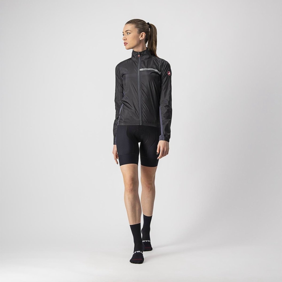 Proteccion Castelli SQUADRA STRETCH W Mujer Negras Gris Oscuro | 215-QVLAXM