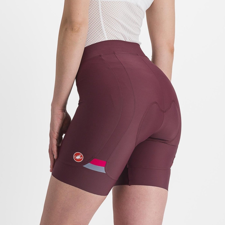 Short Castelli PRIMA Mujer Burdeos Oscuro Rojas | 380-TMOWZQ