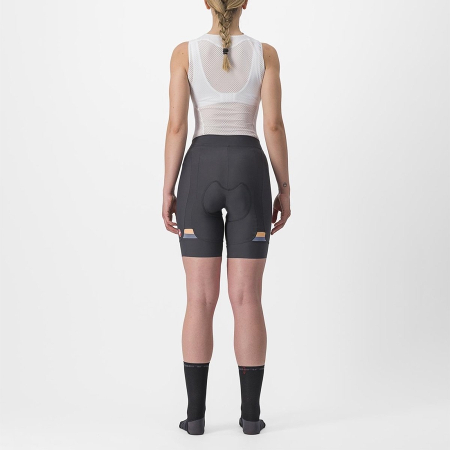 Short Castelli PRIMA Mujer Gris Oscuro Naranjas | 052-GPCKSO