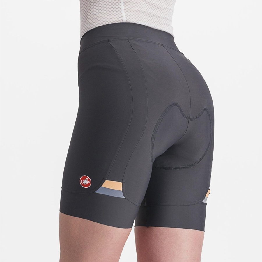 Short Castelli PRIMA Mujer Gris Oscuro Naranjas | 052-GPCKSO