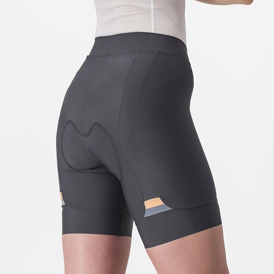 Short Castelli PRIMA Mujer Gris Oscuro Naranjas | 052-GPCKSO