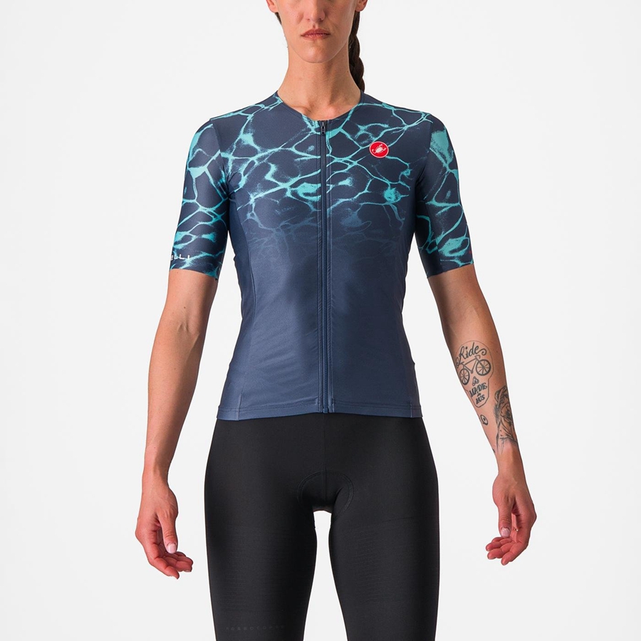 Trajes Castelli FREE SPEED 2 W RACE TOP Mujer Azules Turquesa Claro | 280-OPSCFD